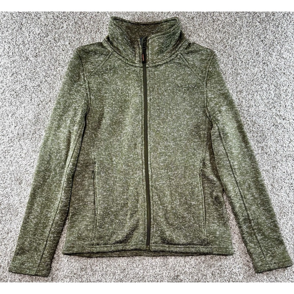 Trailcrest Fleece Jacket Womens Small Lightweight Fitted Green Heather Coat
